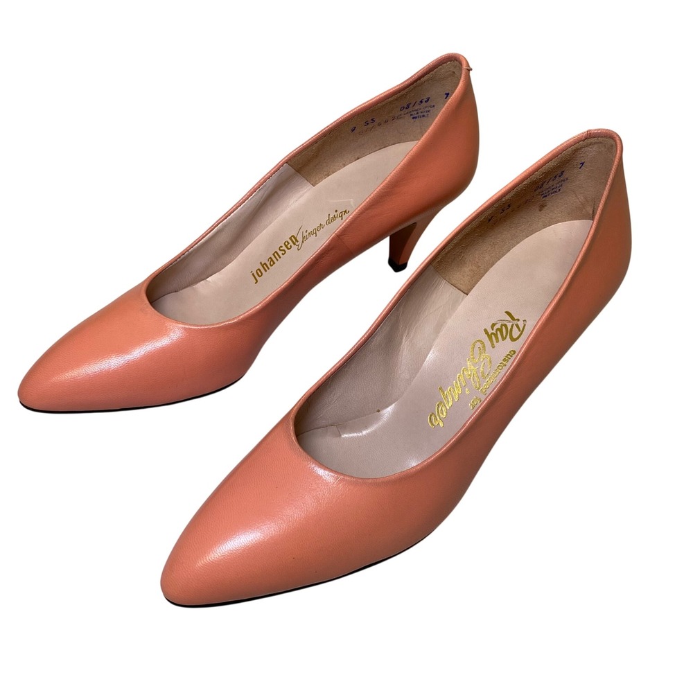 Johansen Ray Shinger‎ Custom Peach Leather Pumps Heels Women 9 SS Spain